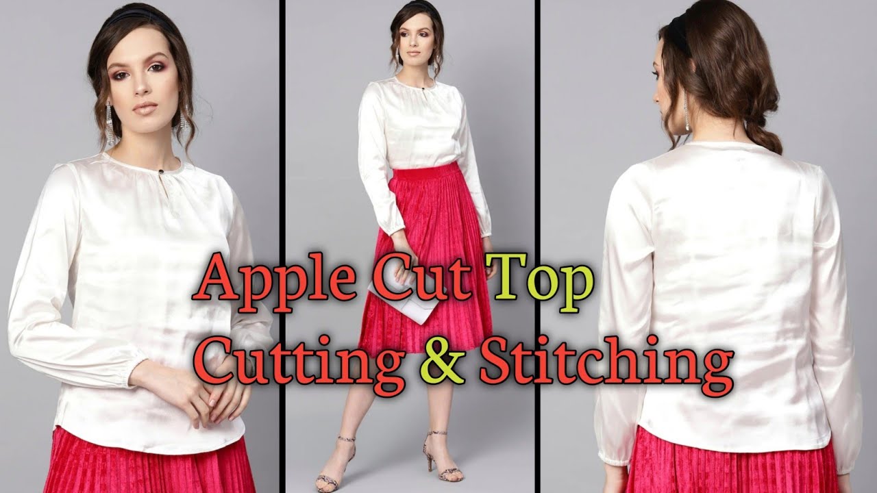 #diy Apple Cut Top Cutting And Stitching/Short kuti/circul top/ Trendy top Cutting/2022 Latest Top