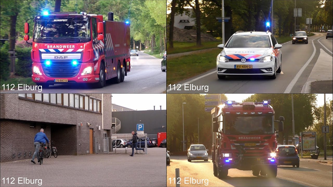 [Opkomst + Uitruk] P1 Hulpdiensten met spoed naar een industriebrand in Oldebroek