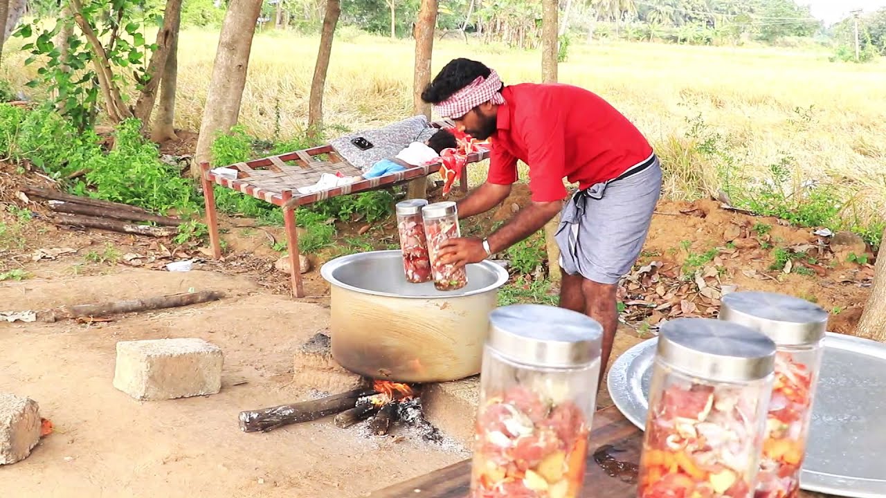 Glass Jar Mutton | Mutton Cooked In The Glass Jar | Canning Meat & Mutton Curry Recipe// VMG