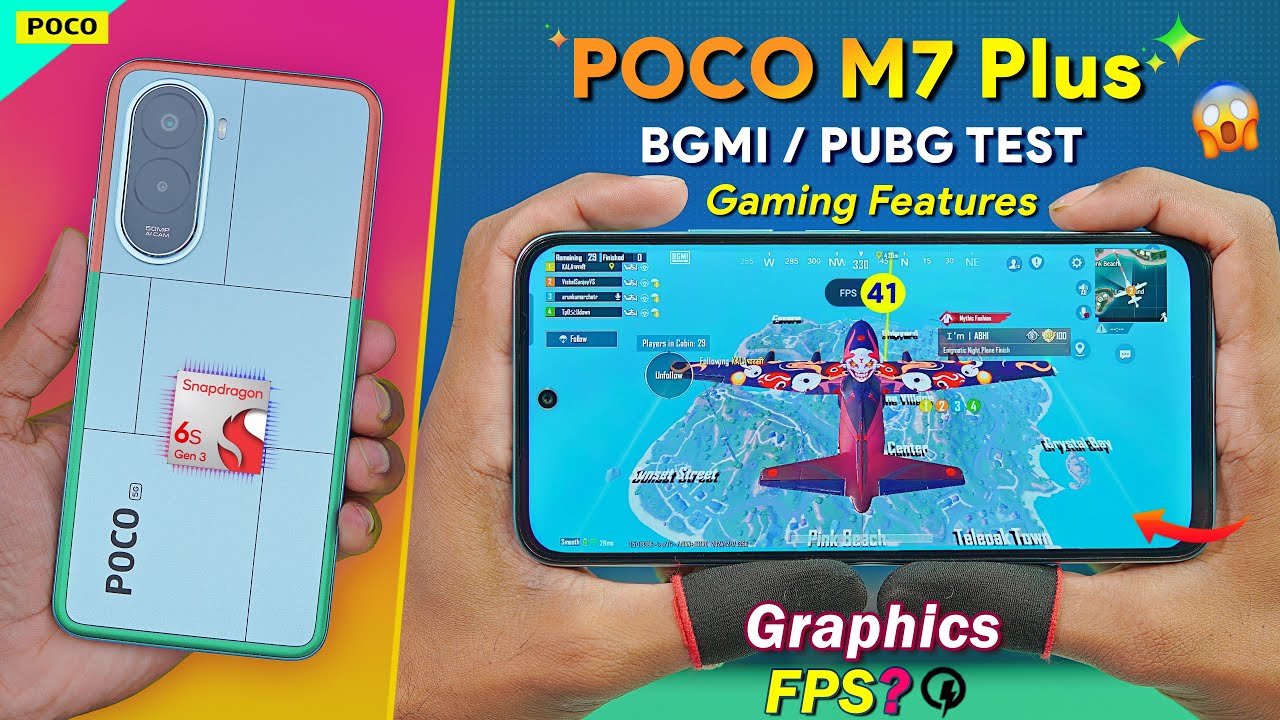 Poco M7 Plus 5g Bgmi Pubg Test | Poco M7 Plus 5g Bgmi Gaming Graphics Settings, Battery Drain Test