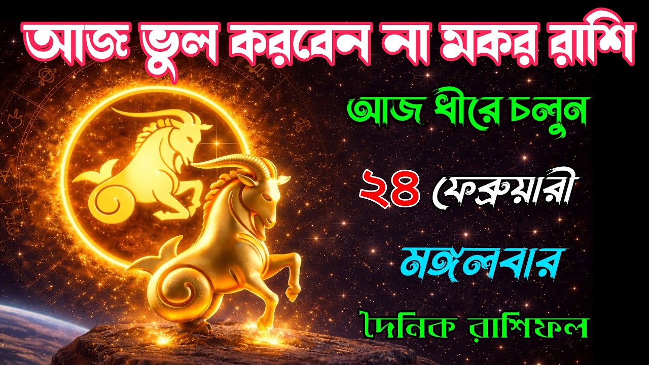 ২৪ ফেব্রুয়ারি ২০২৬ | মকর রাশি আজ ধীরে সিদ্ধান্ত নিন | আজকের রাশিফল