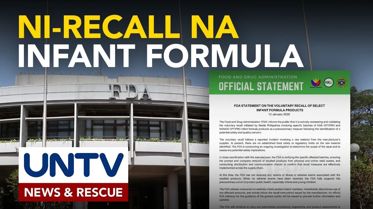 FDA, walang natatanggap na ulat ng adverse event kasunod ng pagkunsumo ng recalled infant formula