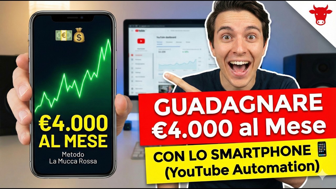 Come GUADAGNARE €4 000 al Mese con lo SMARTPHONE 📱 Metodo La Mucca Rossa   YouTube Automation