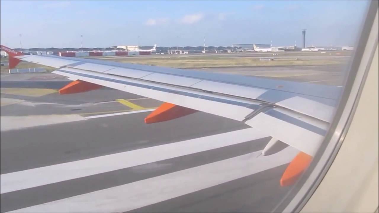 A320 Easyjet take Off from Paris (De Gauelle) to Milano Malpensa Airport