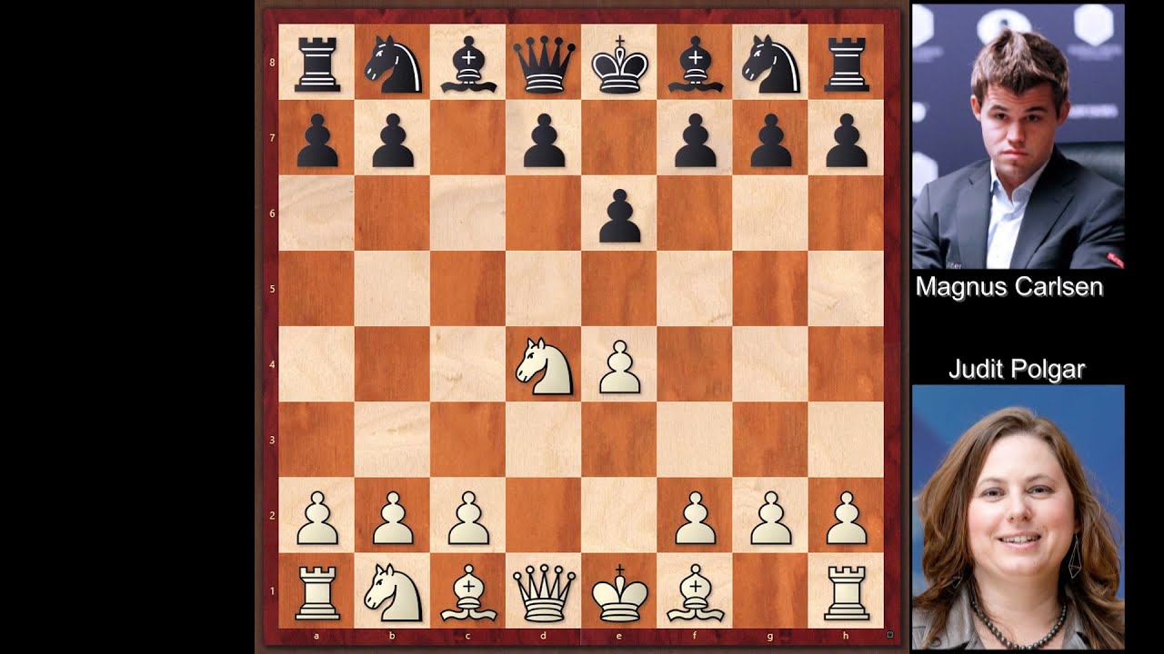 Carlsen Magnus gaffe. Carlsen battu en 19 coups par Judit Polgar au Parc Retiro &agrave; Madrid.