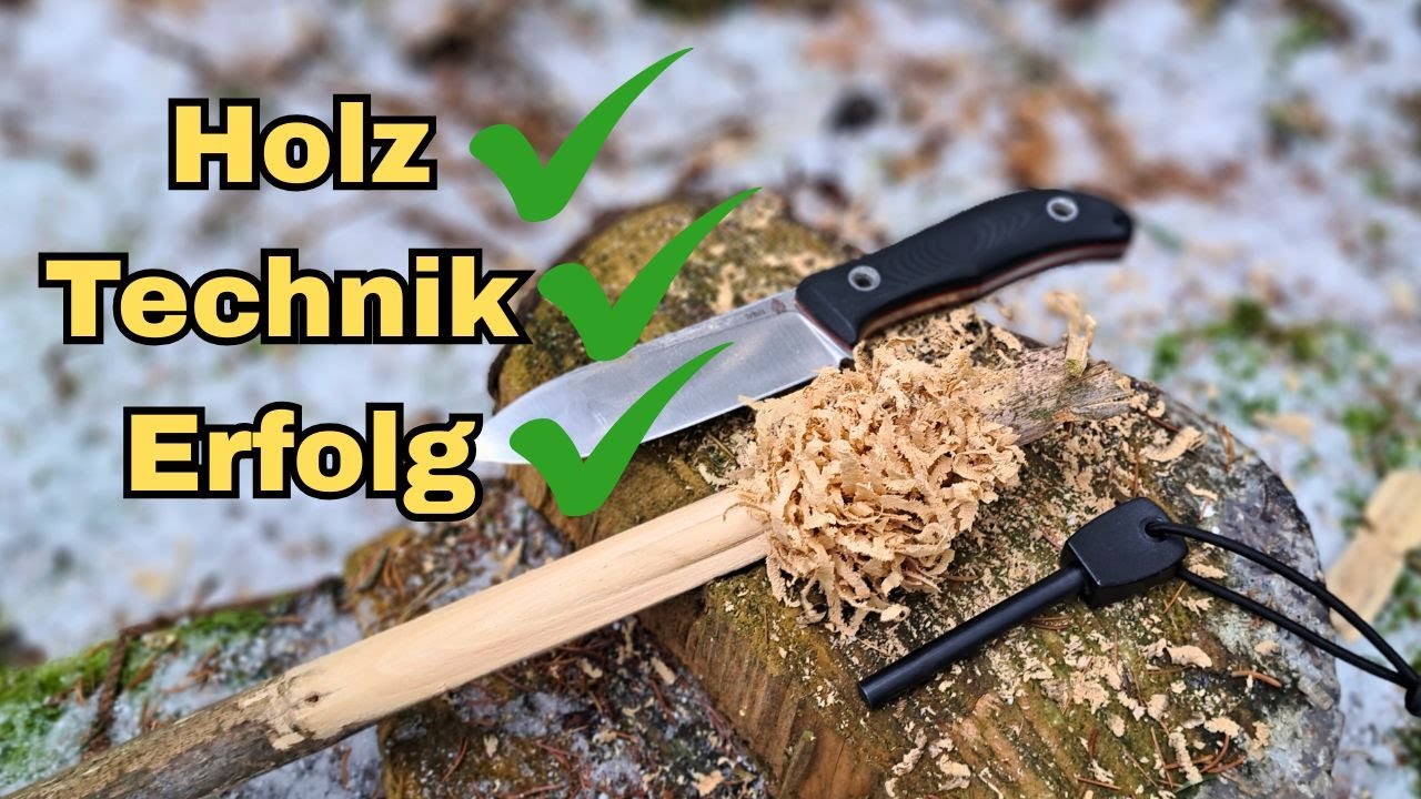 Feuer im Winter mit Feuerstahl und Messer | Featherstick | #survival #bushcraft