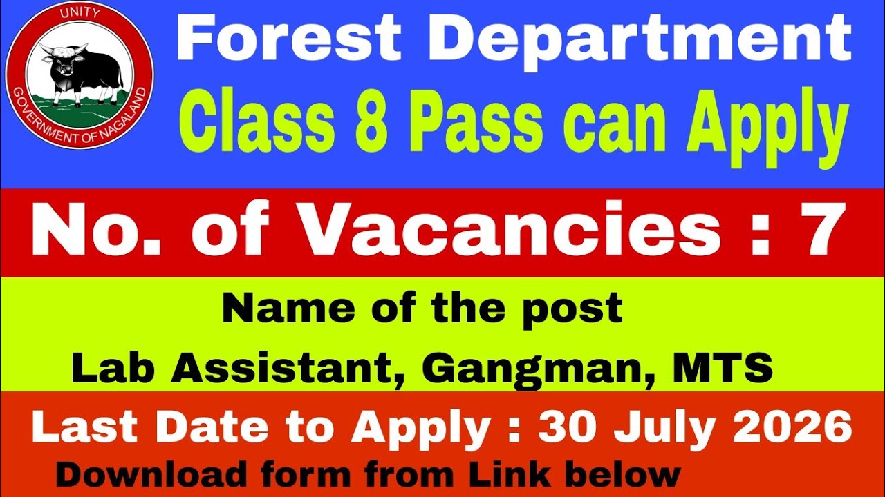 Government Job Vacancies under Forest Department 23 July 2026