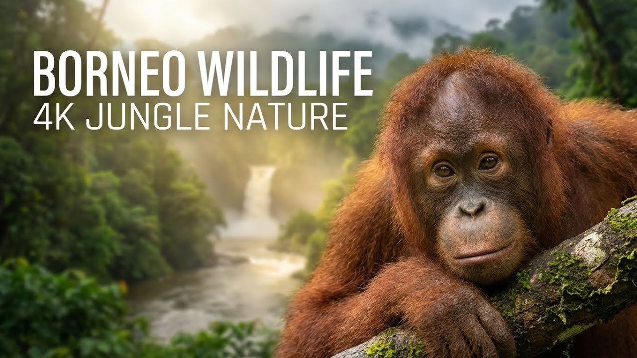 Borneo Jungle Wildlife 🌿🐒  Stunning 4K Nature Film  Animals & Landscapes for Relaxation