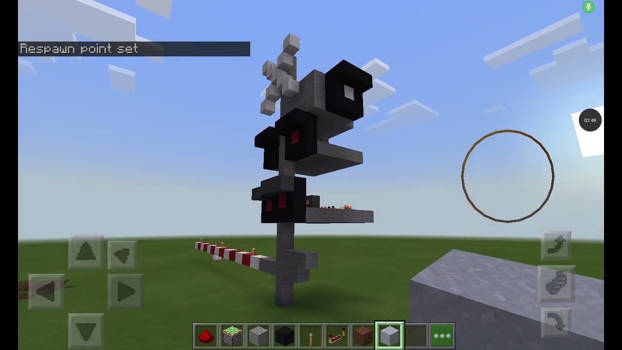 how to build a railroad crossing in minecraft