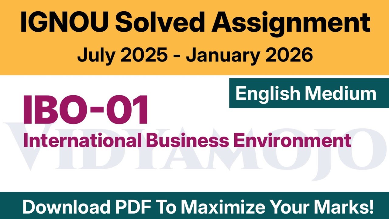 IGNOU IBO 01 Solved Assignment 2025-26 English Medium PDF Download | MCom: 4th Semester