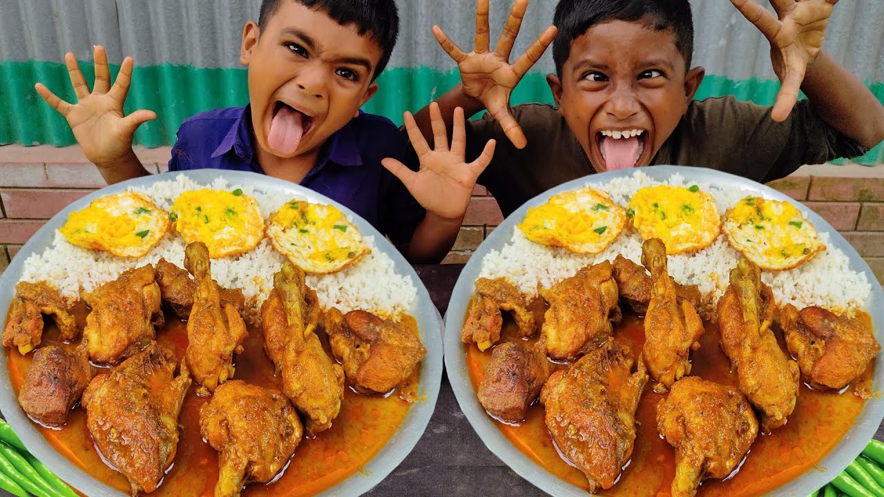 Spicy Chicken Curry with Rice Eating Challenge || Eating Competition