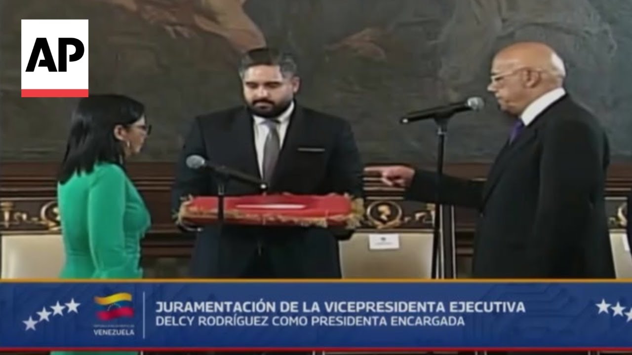 Delcy Rodr&iacute;guez is sworn in as interim president of Venezuela