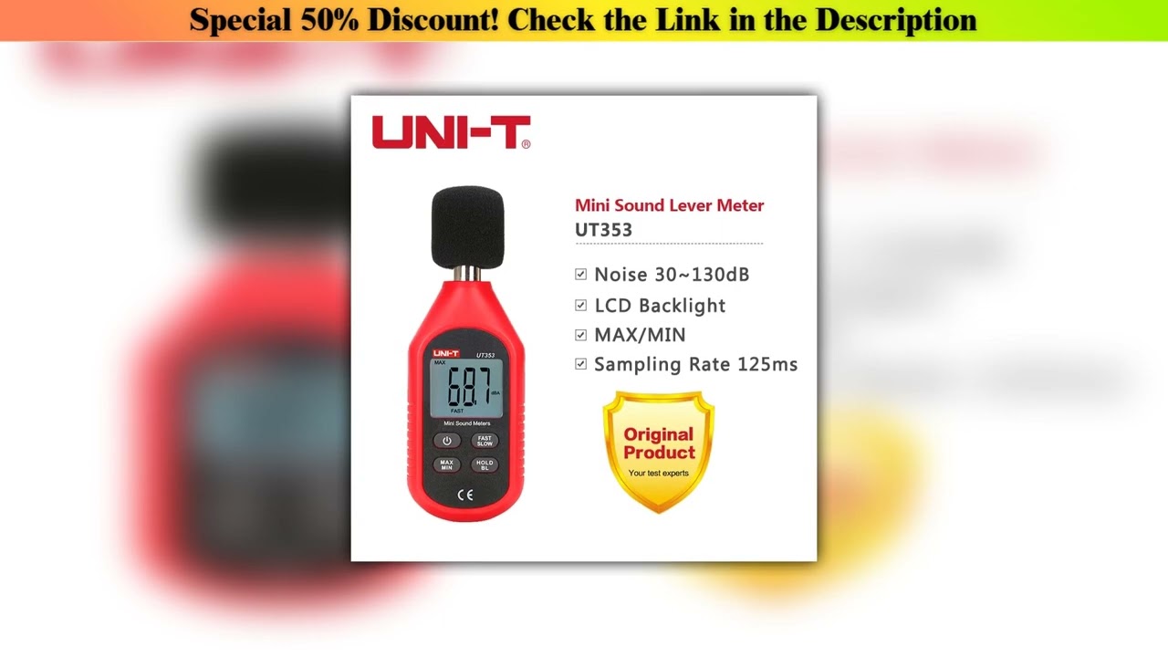 Editor’s Choice UNI-T UT353 Digital Sound Level Meter UT353BT Noisemeter 30-130dB Decibel Tester No