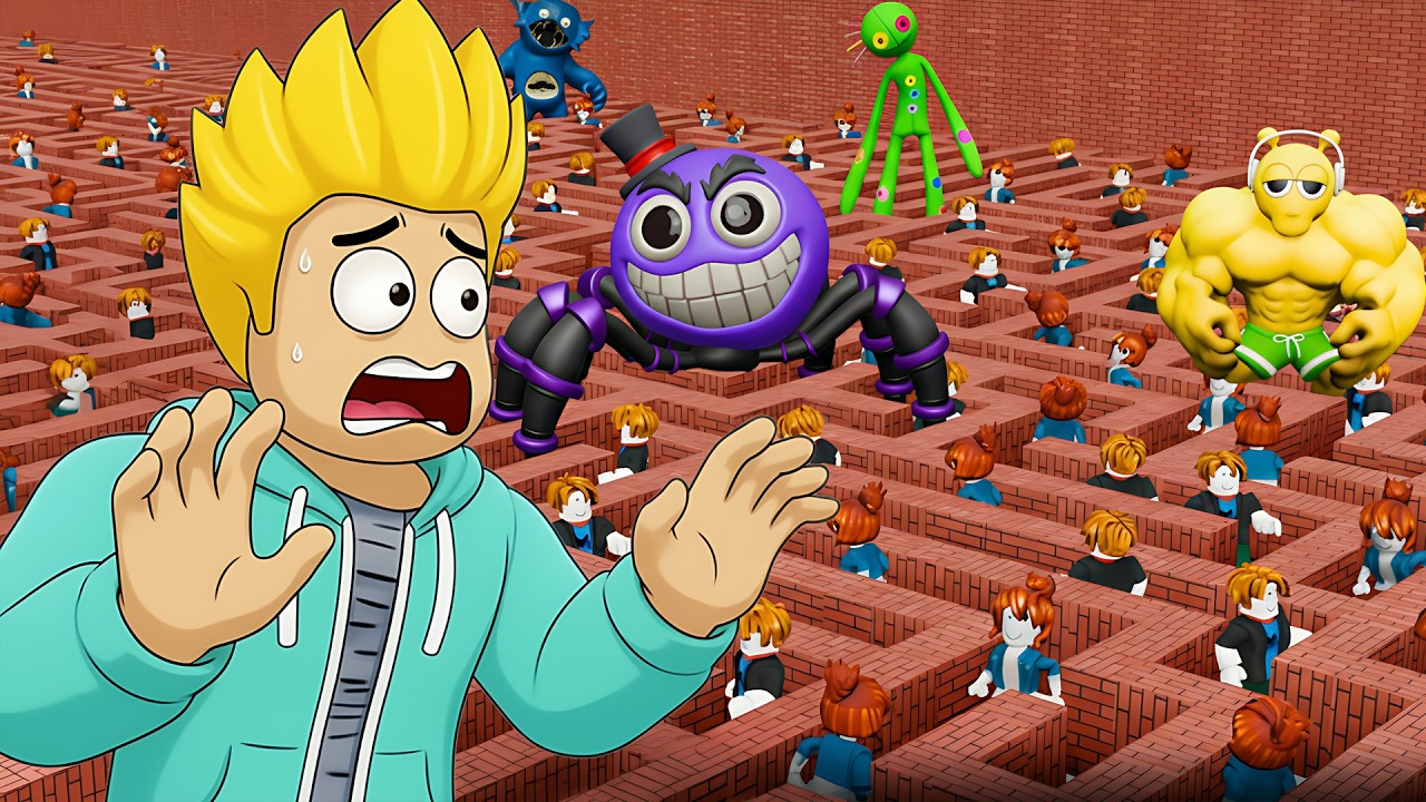 Roblox 100 Players Color Maze 🌈🌈 Khaleel and Motu Gameplay