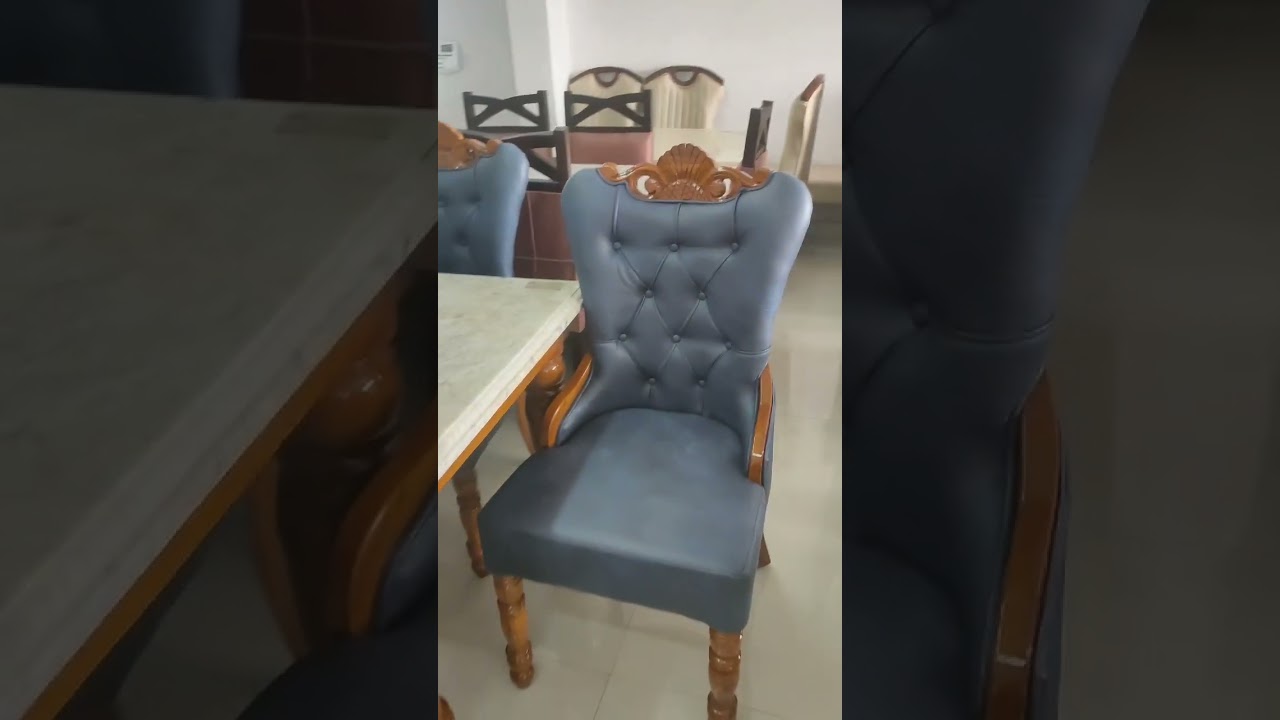 Panda Marble Dining Table  Teak wood chair's.     