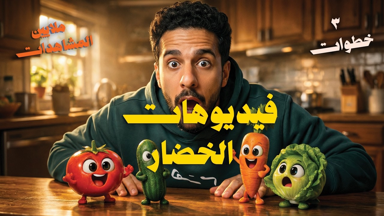 بـ 3 خطوات مجانًا 🔥 اعمل تريند فيديوهات الخضار المتكلمة بالـ AI