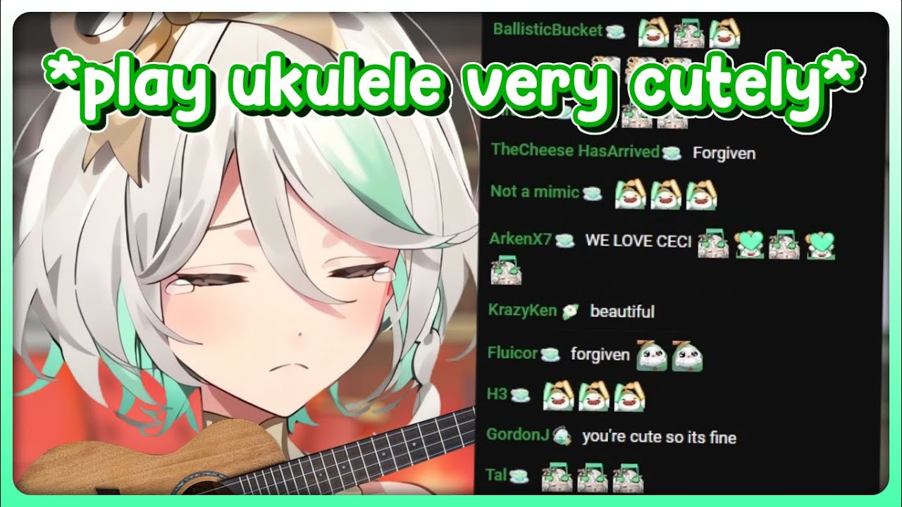 Cecilia Overslept for an Hour and Cutely Apologizes with Her Ukulele