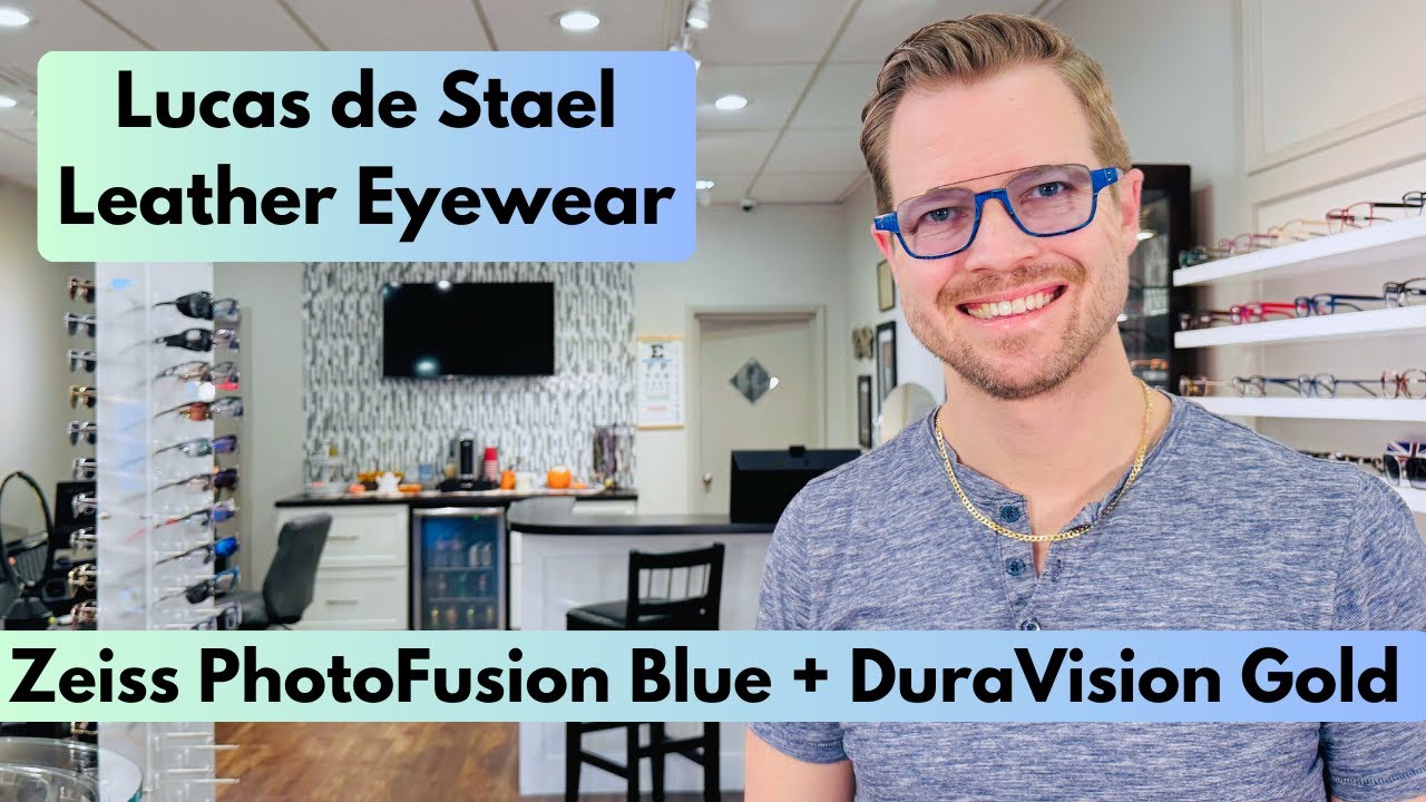 Очки Lucas De Stael из синей кожи | Линзы Zeiss PhotoFusion X Blue