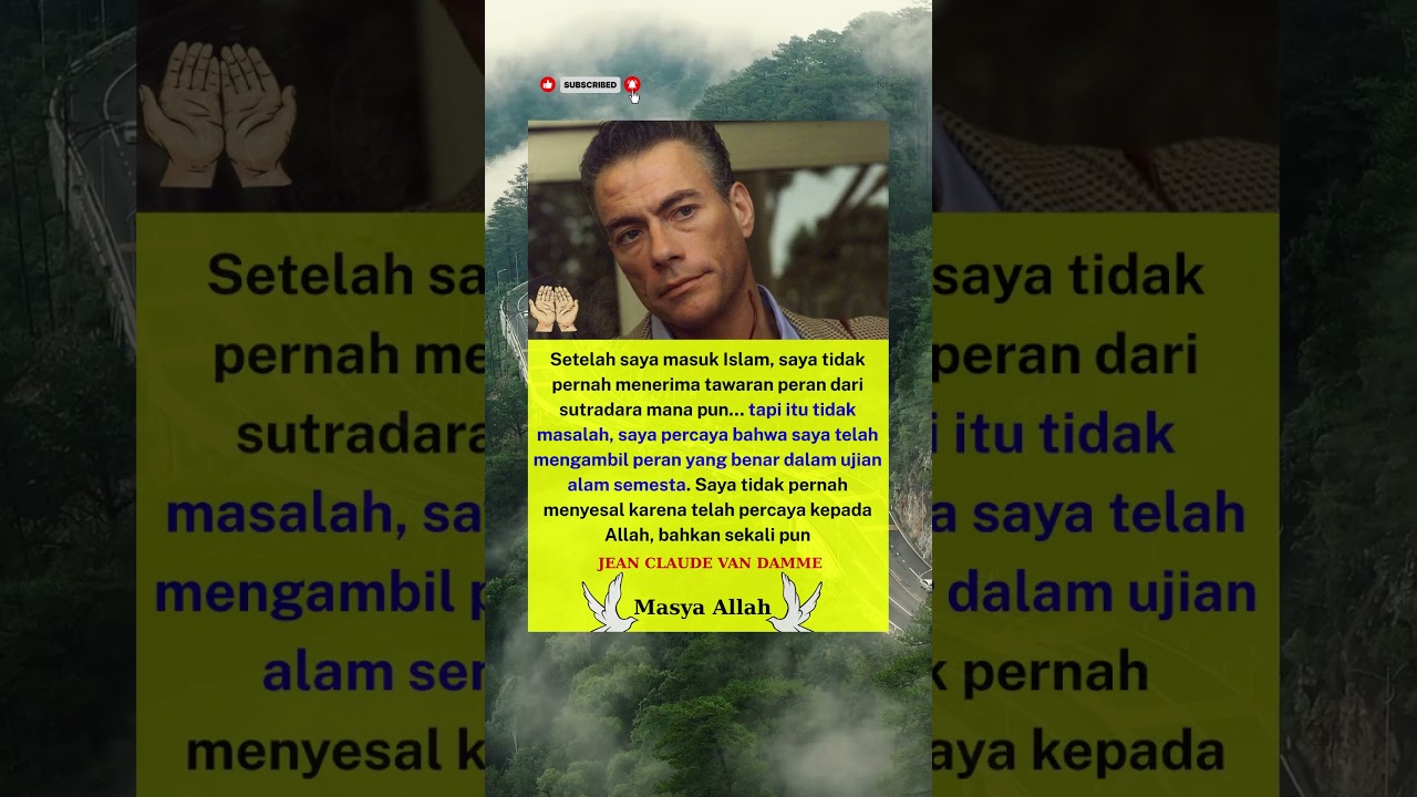 ✅ Aktor Dunia Terkenal Jean-Claude Van Damme Memeluk Islam! #edukasi #masukberanda #quotes #remimder