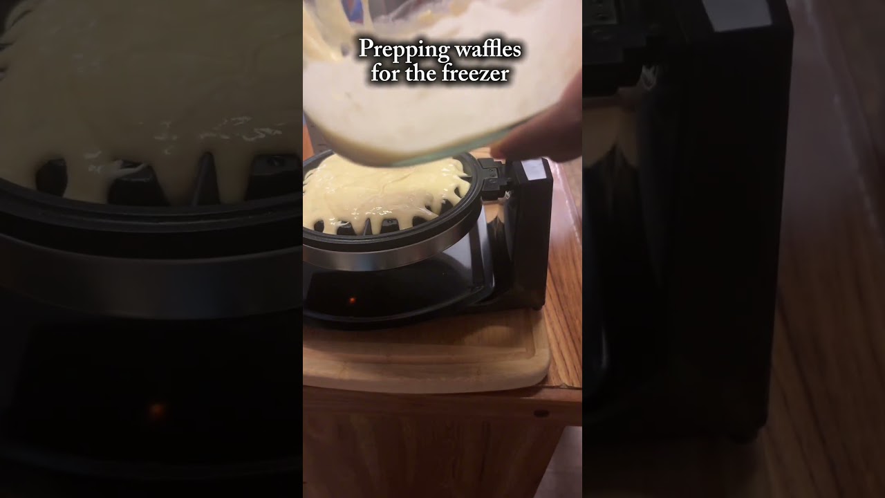Prep homemade waffles with me for my freezer as a mom of 7 