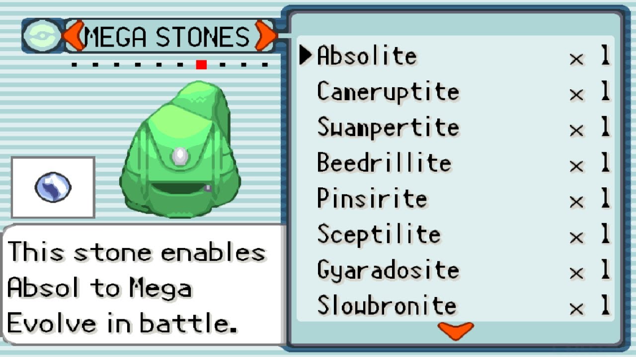 POKEMON EMERALD CREST - LOCALIZA&Ccedil;&Atilde;O DE TODAS MEGA STONES