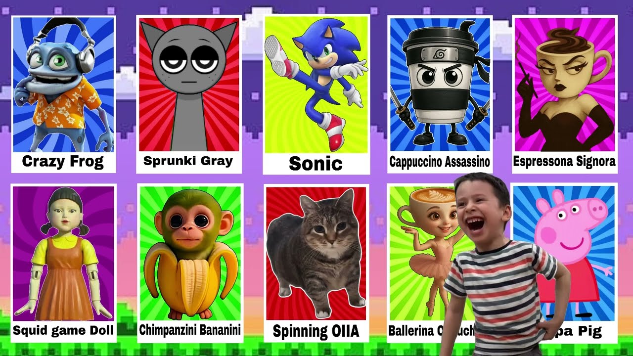 🎥 Crazy frog 🐸- Sprunki 🆚️ Sonic 🆚️ Btainrot 🆚️ Squide game doll 🆚️ OIIA cat 🆚️ Peppa. Cover song