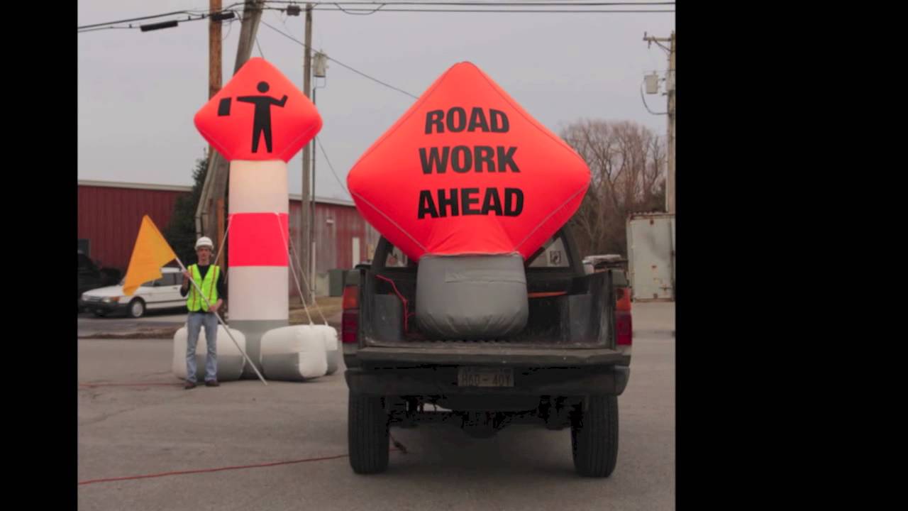 AIR RoadSign Inflatable Lighted Signs for Highway Emergency and Work Zones