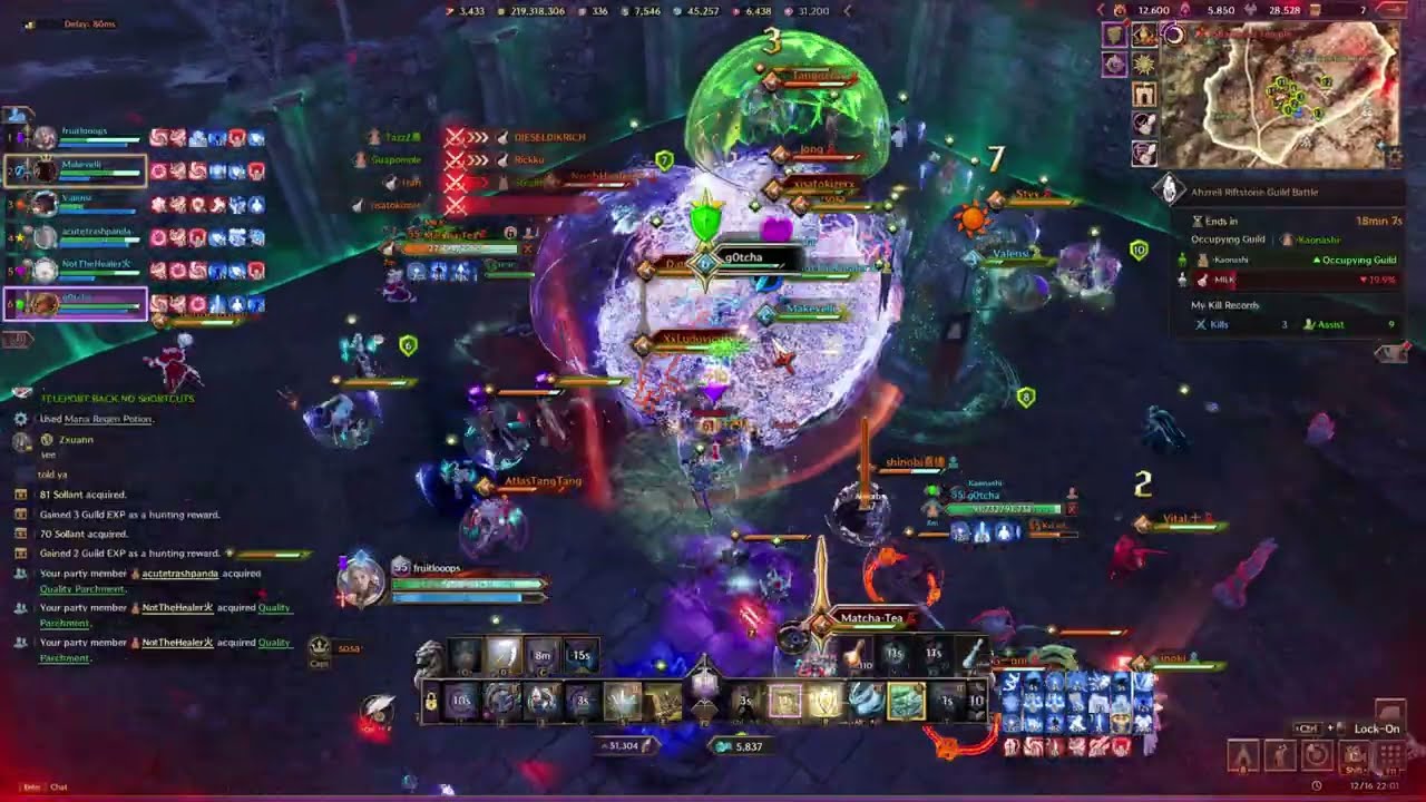 Throne and Liberty | Kaonashi vs MILK| Ahzreil riftstone fight