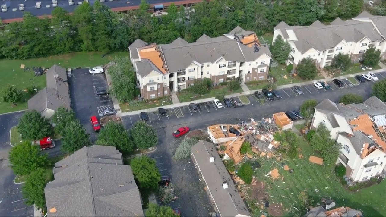 WVLT Drone video from storm damage in West Knox County on Monday afternoon
