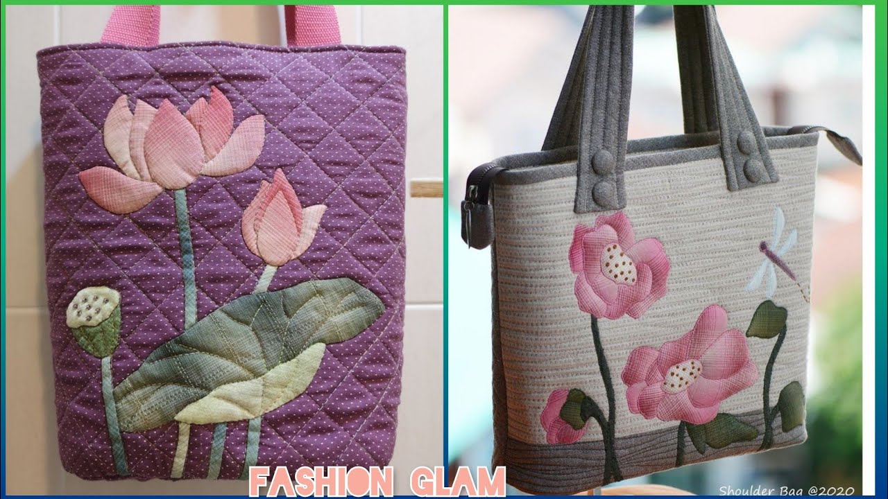 New Styles Of Quilt Patchwork And Applique Work Tote Bags Collection For Women's/Quilt Applique