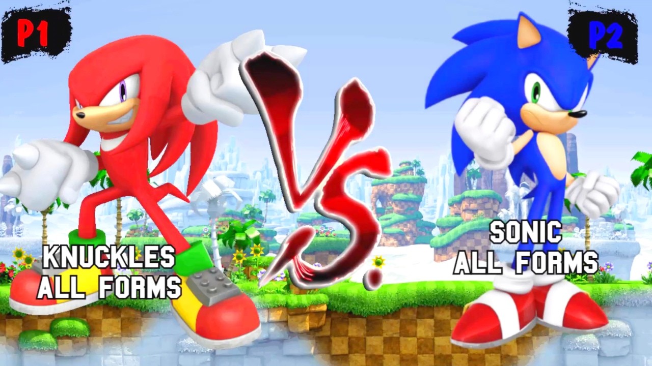 Наклз во всех формах и Наклз против Соника во всех формах и Соник I Sonic Battle JUS MUGEN v4