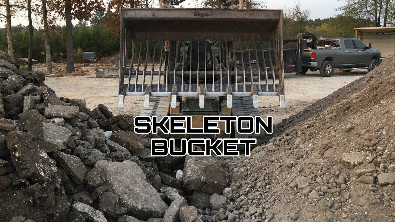 rock skeleton bucket skid steer attachment