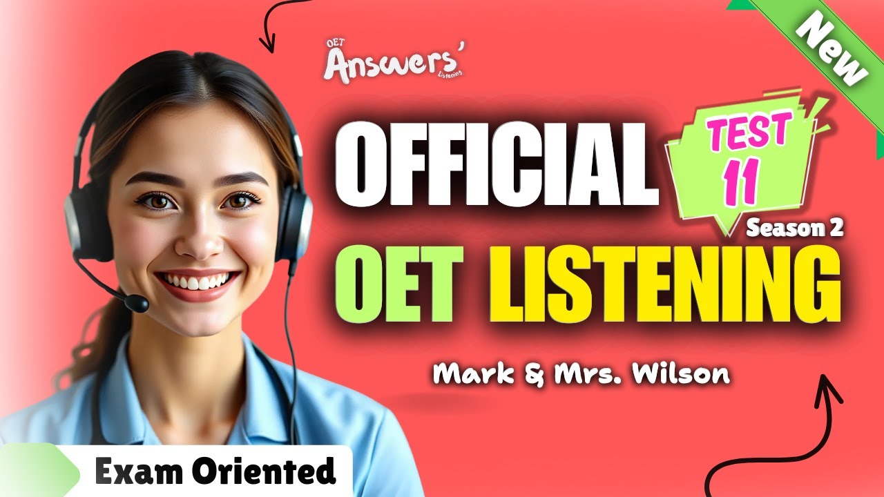 OET LISTENING TEST 22.07.2025 | #oet #oetexam #oetnursing #oetlisteningtest