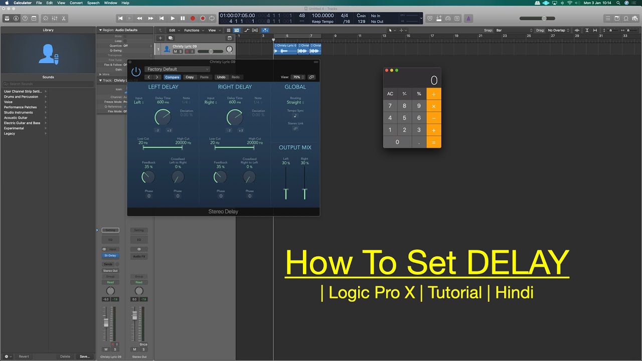 How To Set DELAY | Logic Pro X | Tutorial | Hindi #delaykaiselagaye #delaysetting