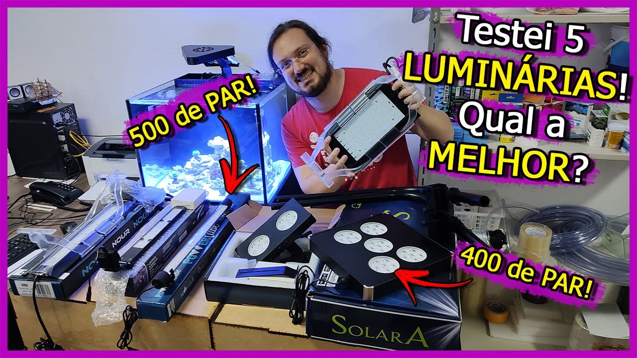 Testei 5 Luminárias DIFERENTES para Aquário Marinho! Qual a melhor?