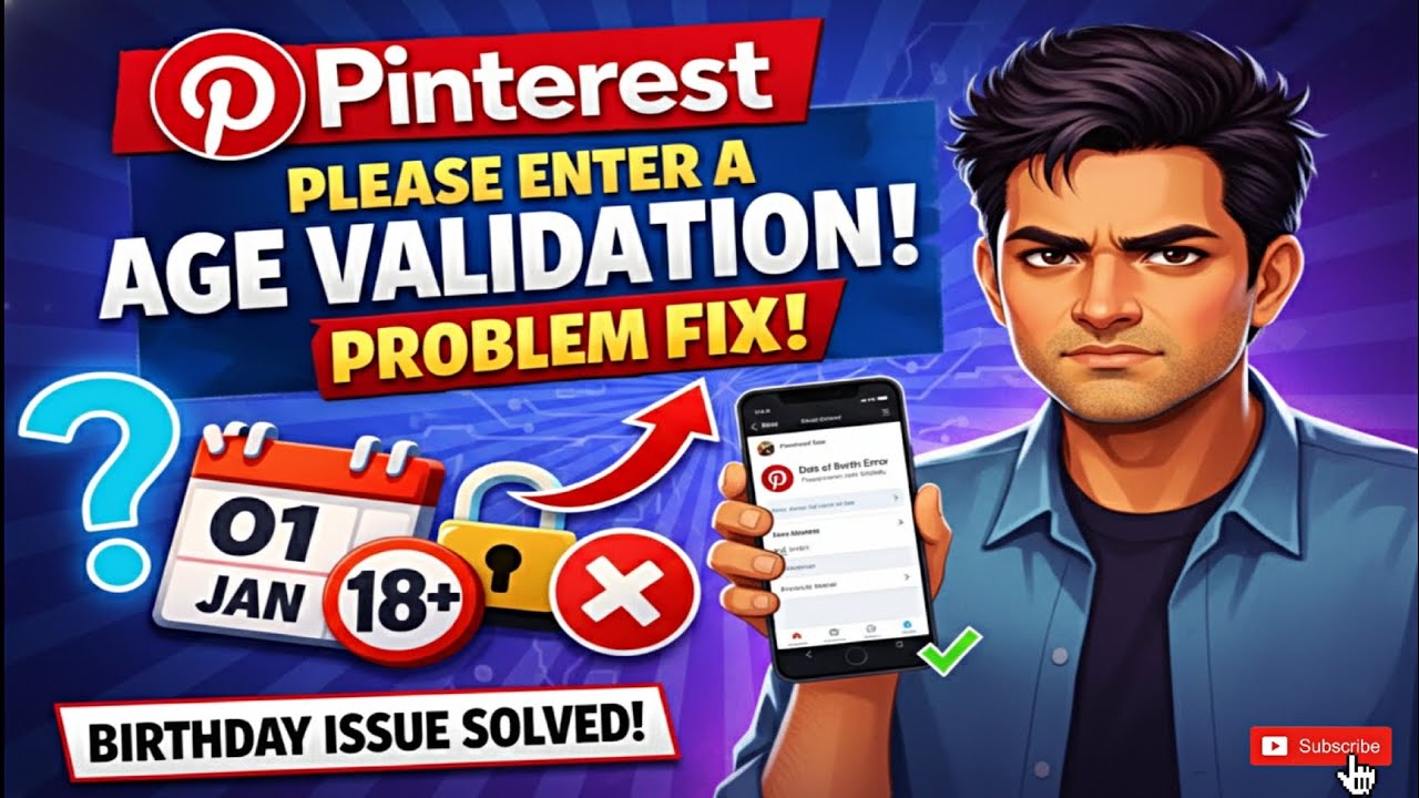 Pinterest Valid Age Error Fix 2026 | Pinterest Birthday Date Problem Solved