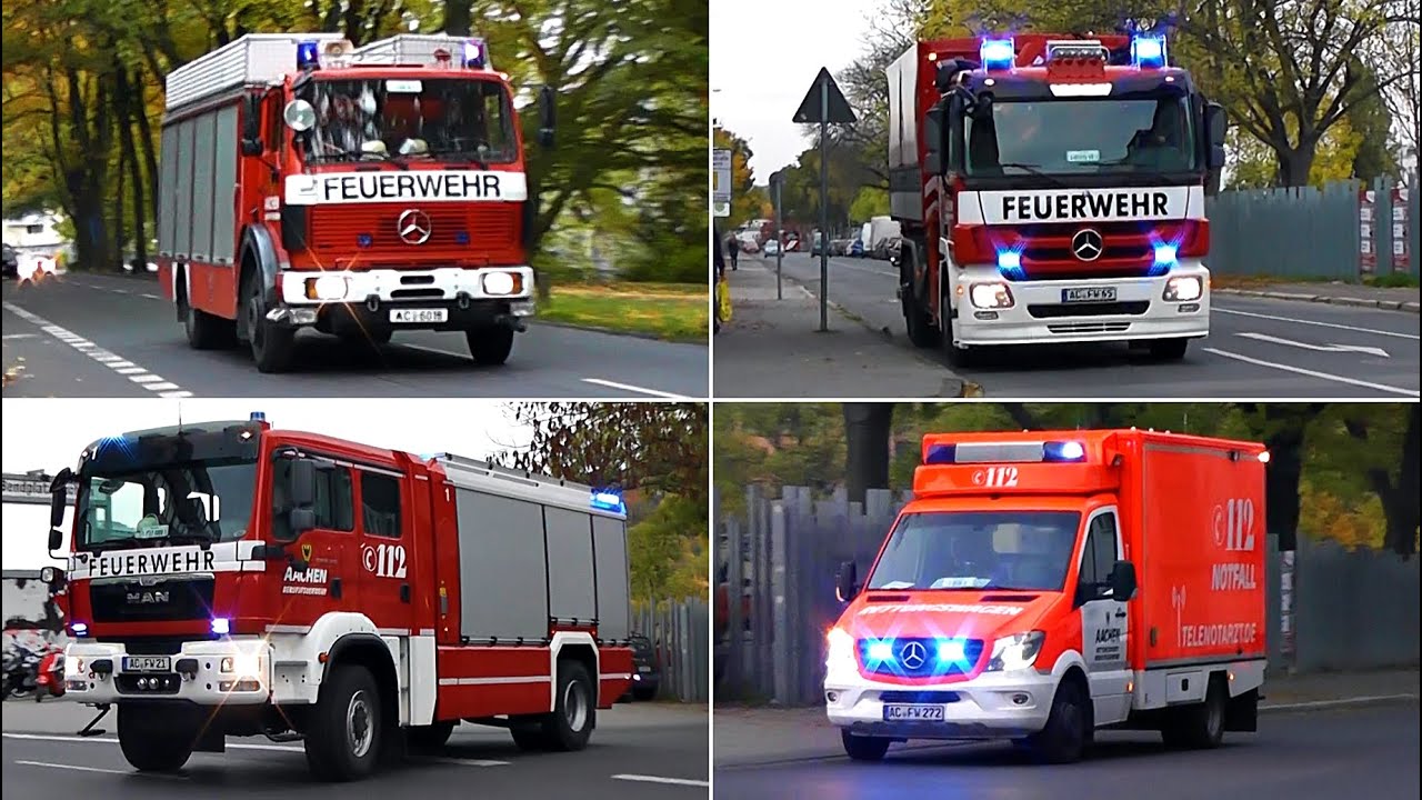 [CBRN Einsatz] FEUERWEHR AACHEN: Einsatzfahrten FW, RD, DB & Pol zu Großeinsatz | Westbahnhof