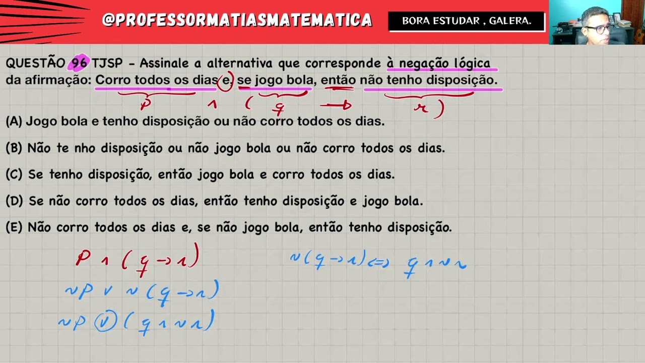 QUESTÃO 96 -  TJSP RACIOCÍNIO LÓGICO