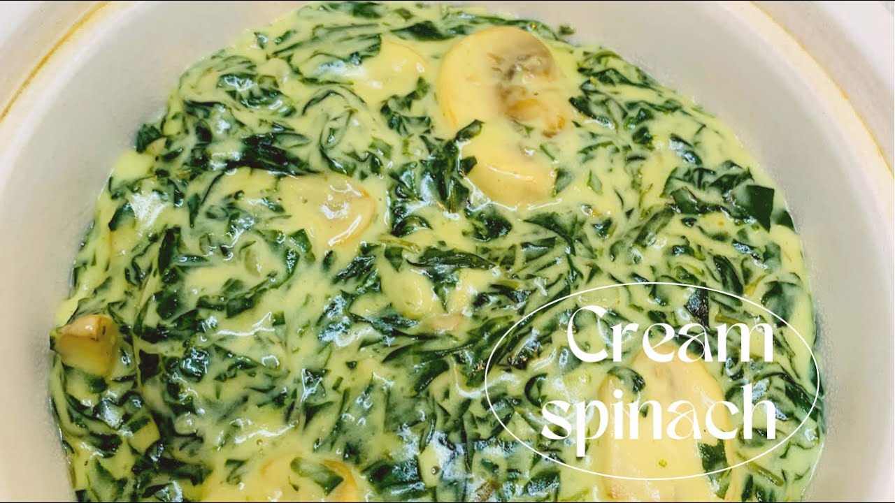 Простой и вкусный сливочный шпинат с грибами | Готовим сливочный шпинат без сливок | SA YouTuber