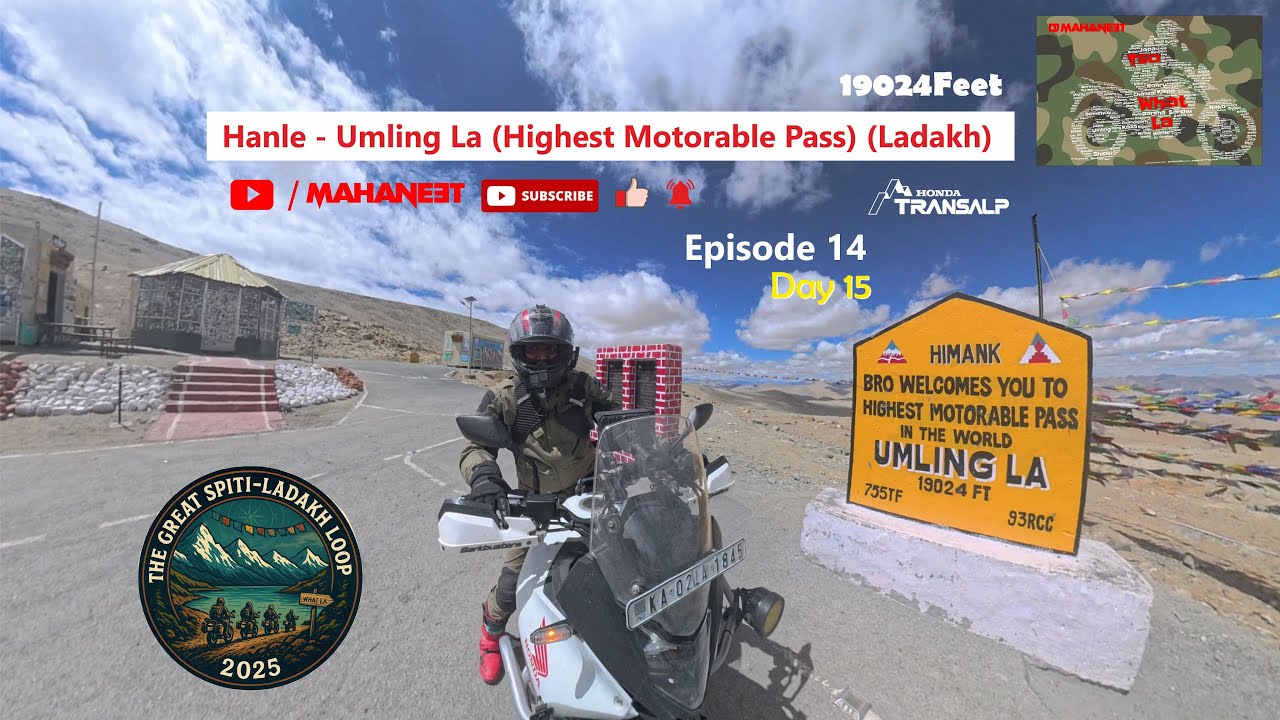 A Ride to the Top of the WORLD - Umling La(Highest Motorable Pass in the world) on Honda Transalp750
