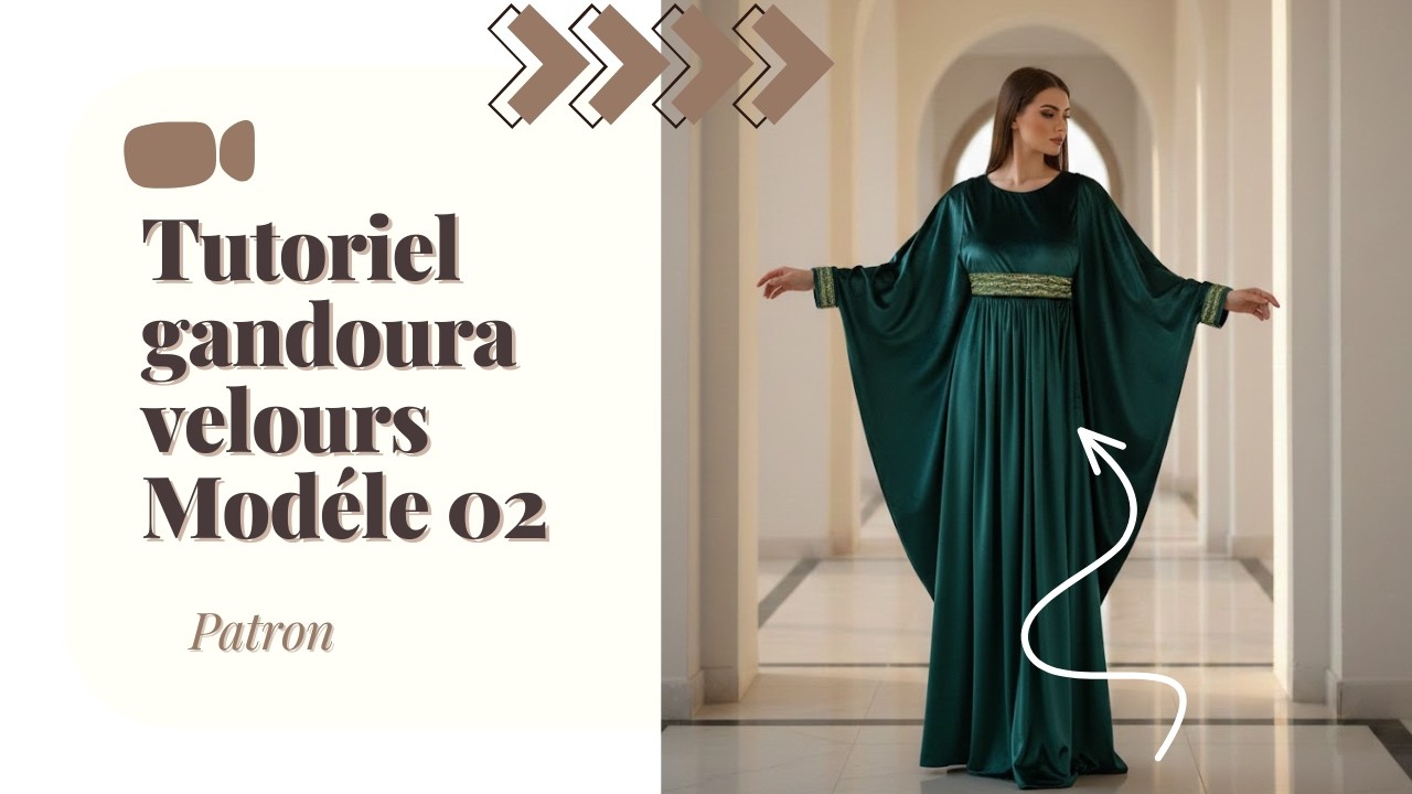 Robe Gandoura en velours -Modèle 03- : Patron