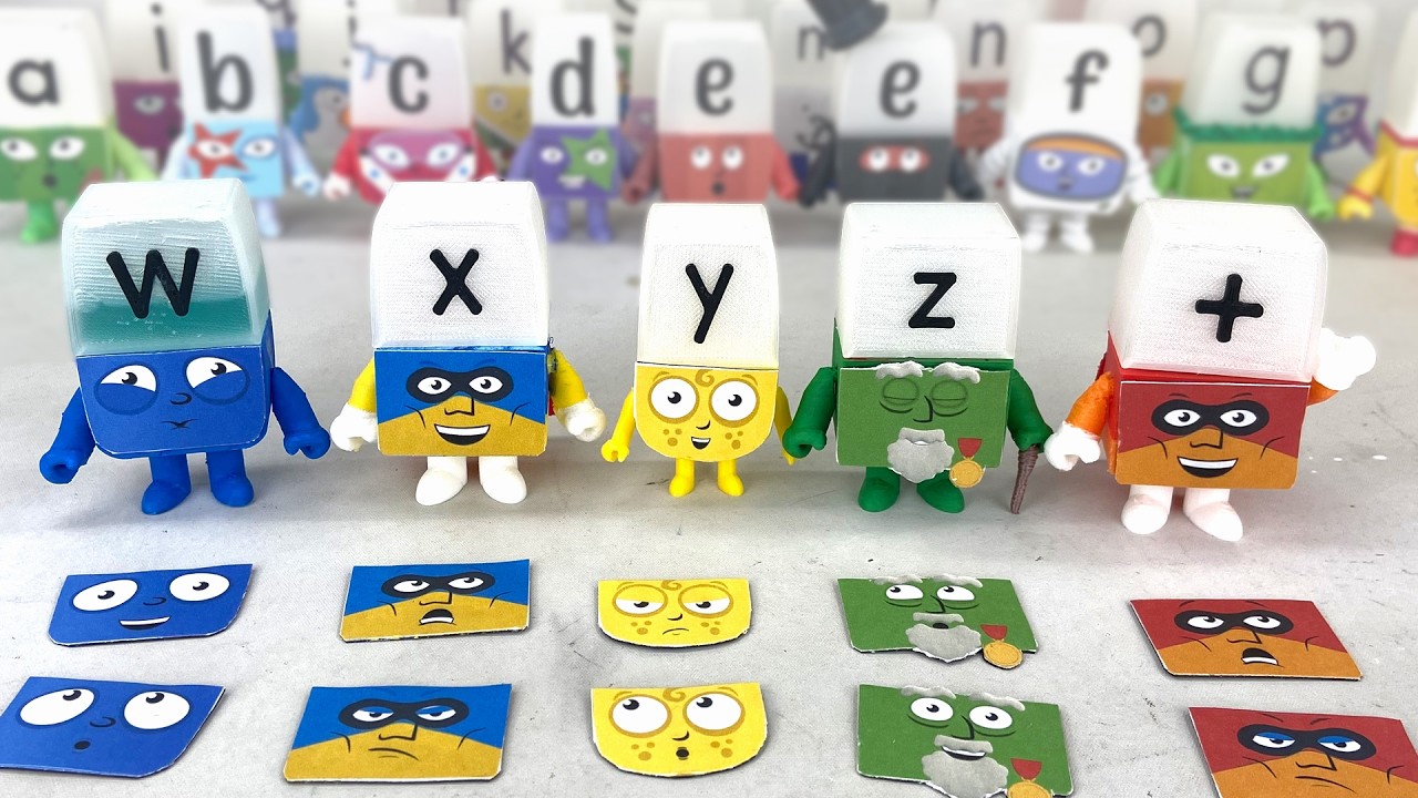 Alphablocks DIY Toys (W,X,Y,Z and Plusman) - DIY Magnetic Figures ||  Keiths Toy Box