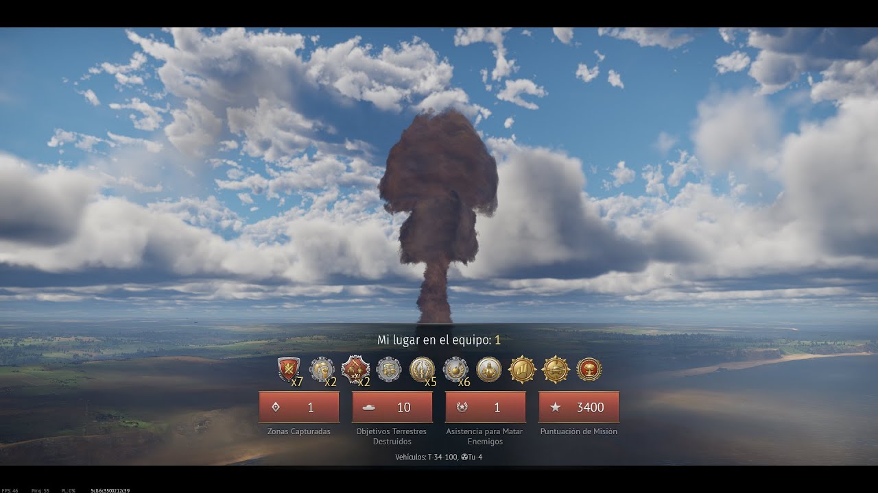 Second nuke in War thunder (T-34-100)