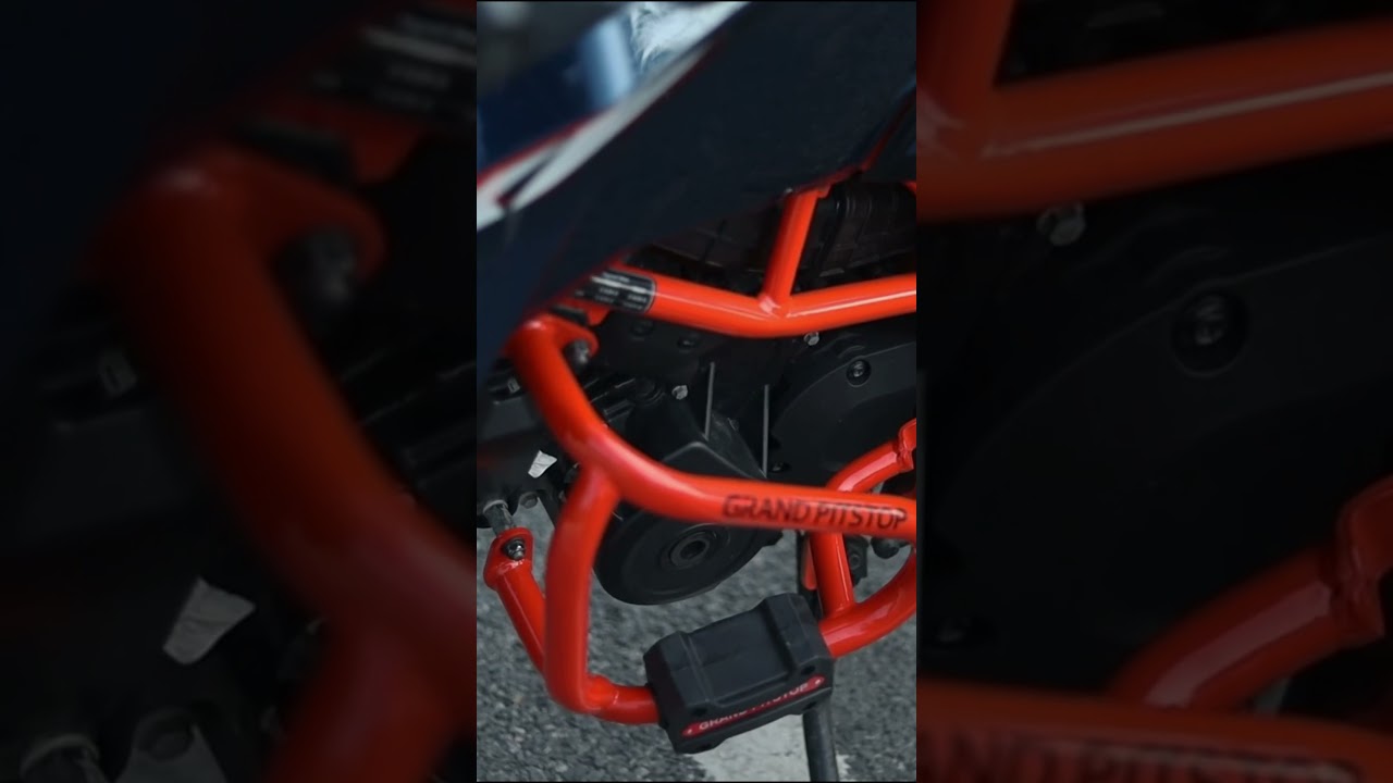 Shield your KTM Duke 390 with crash guards & frame sliders for max protection & style! 🏍️ 