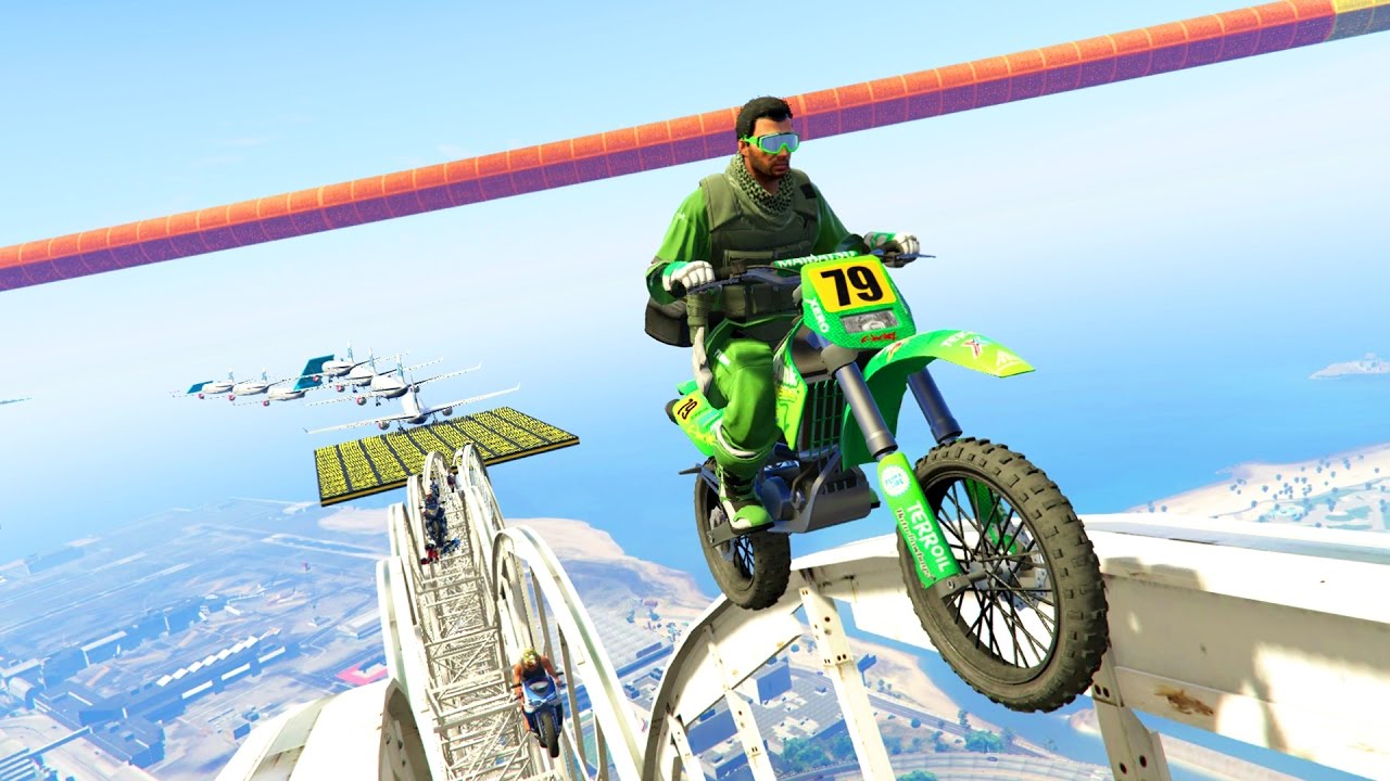 FUNNY MOTO PARKOUR MODDED - GTA 5 ONLINE