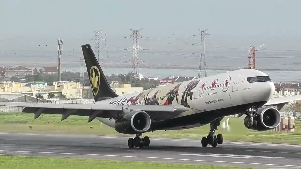 First‑Ever Air Canada A330 Livery at Lisbon! 🇨🇦 Rare Landing & Takeoff