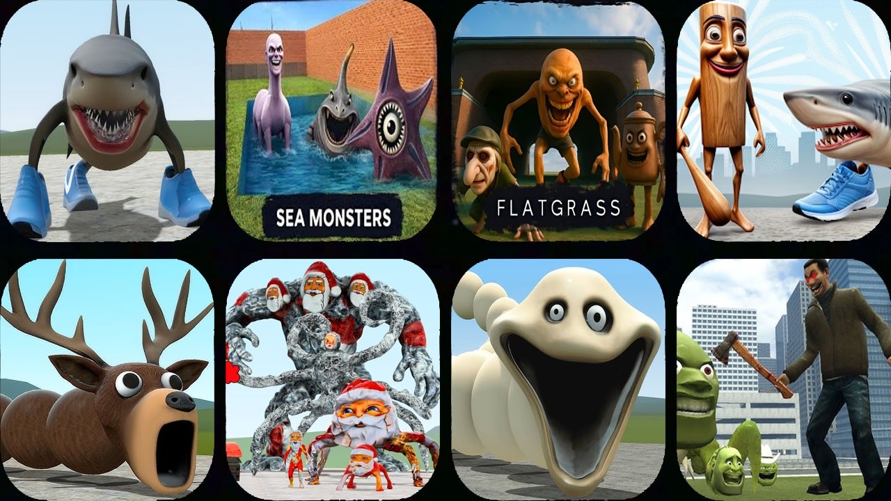 Nextbots In Playground Mod NEW GOO GOO GAGA MEME vs All Brainrot,HUNGRY WORM In Sandbox In Space