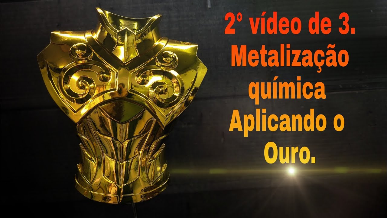 Metalização química Aplicação de Ouro no cromo Estátua 3D de resina Aldebaram de Touro PARTE 2 de 3