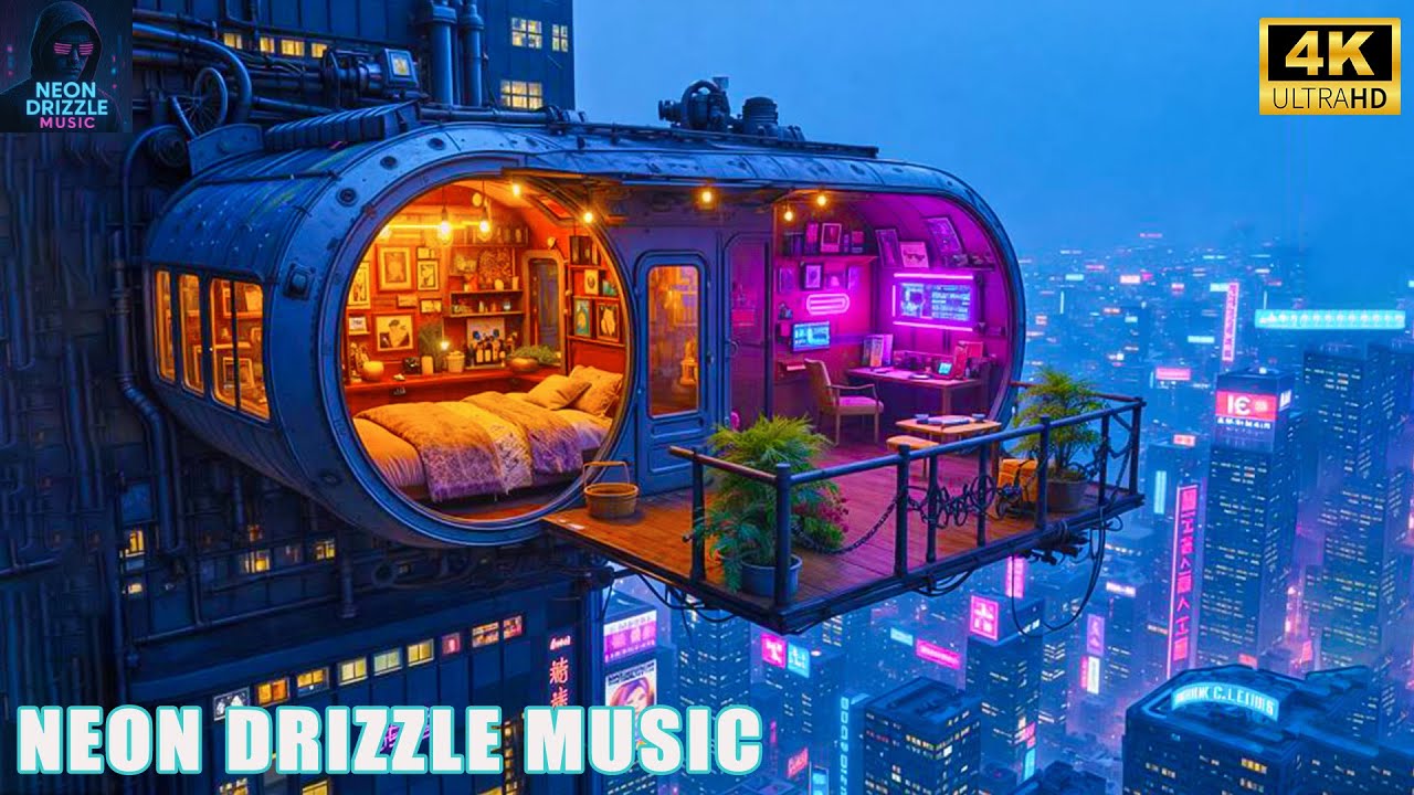 Midnight Rain Lofi 🌧️ Cyberpunk Balcony Ambience for Deep Focus & Total Relaxation