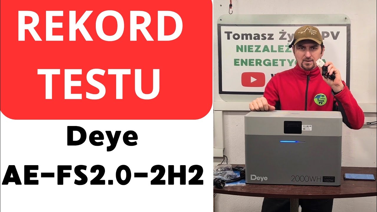 REKORD!!! TESTU.  FOTOWOLTAIKA BALKONOWA Deye AE-FS2.0-2H2 . 2kWh.